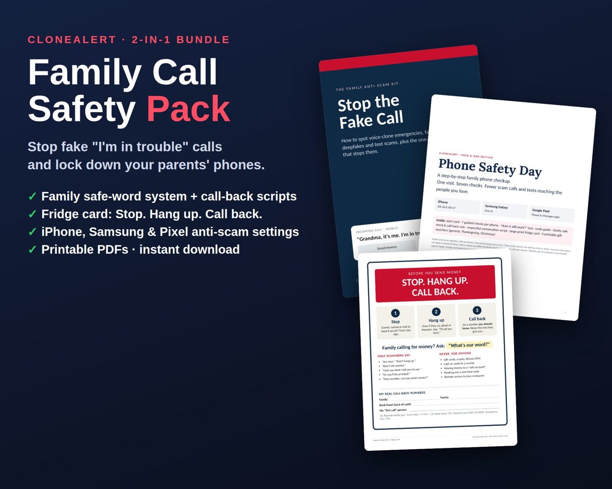 Family Call Safety Pack printable guides